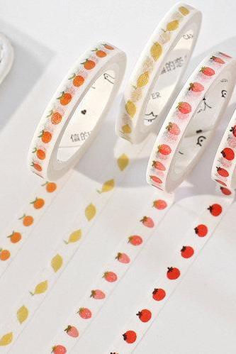Garden Washi Tapes Set of 4 | Masking Washi Tape Set | Masking Tapes Pack | Washi Tape Colors | Washi Tape Japan MT | Fruits Masking Tape