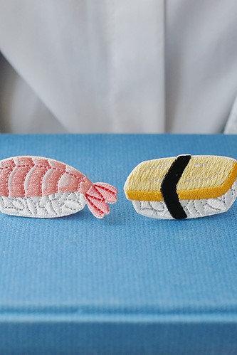 Sushi Embroidery Sticker Set | Sushi Patch | Food Stickers | Japanese Stickers | Japan Patch | Icon Patch Cute | Cool Patch Cook Sticker