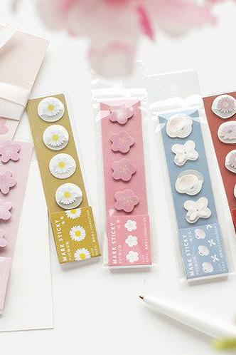 Pvc Flower Dots Sticky Notes Colors Collection | Waterproof Transparent Memo Notes | Dot Sticky Notes Color | Multi-color Notepad Memo Set |