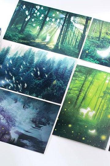 Light of Firefly Postcards Collection (30pc) | Deer Post Cards Set | Hand Drawing Post cards Box | Mystery Postcards | Colorful Cards Set