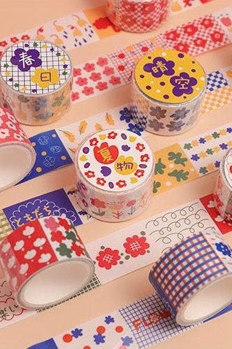 Lisa's Floral Skirt Washi Tape Collection | Japanese Flower Masking Tape | Colorful Stories Washi Tapes Set | Boxed Masking Tape Kids Symbol
