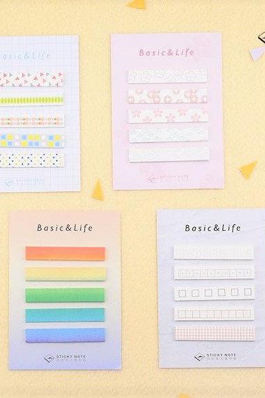 Every Basic Sticky Notes Set | Rainbow Memo Notes | Gradient Color Fade Sticky Notes Pack | Japan Memo Note Pad | Grid Sticky Memo Norway