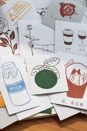 Island Garden Stickers Pack | Little Sticker | Farm Cat Sticker Stamp | Scrapbook Sticker Set | Planner Sticker Sheet | Label Laptop Sticker