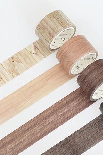 Wood Pattern Washi Tapes Set XL 30mm | Wood Texture Masking Tape | Nature Washi Tapes Set | Material Masking Tapes | Tree Washi MT Japan