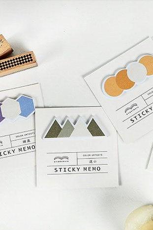 Multi-shape Sticky Notes Collection | 4 Colorful Shape Memo Notes | Mountain Sticky Notes Pastel Colors | Multicolor Heart Notepad Memo Set
