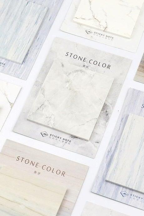 Marble Pattern Sticky Notes Memo | Marble Texture Memo Pad | Stone Memo Set | Rock Tile Sticky Memo Note | Crystal Memo Mineral Ore Stickies