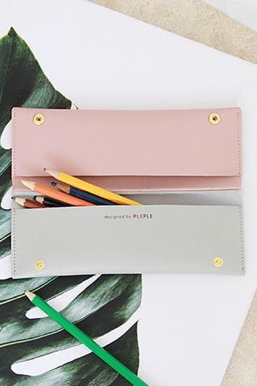 Twin Pockets Pencil Case - 4 Colors | Multi Purpose Pencil Case | Make-up Bag | Pens Case | Cosmetic Bag | Pencil Bag | Stationery Organizer