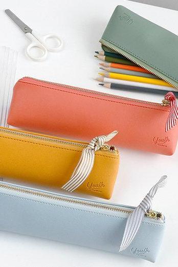 PU Leather Pencil Case - 8 Colors | Multi Purpose Pencil Case | Make-up Bag | Pens Case | Cosmetic Bag | Pencil Bag | Stationery Organiser |