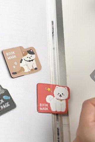 Cartoon Animal Magnetic Bookmark Collection | Shiba Magnet Memo Notes | Reusable Notes White Bear Penguin Pig | Cute Pet Magnetic Memo Set