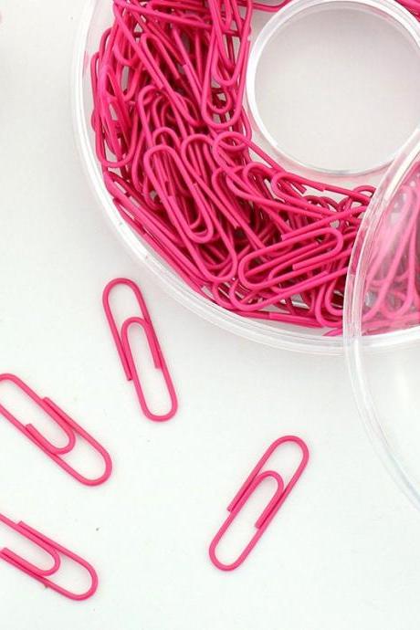 Pastel Red Paper Clips - 150pc | Pink paperclips | Donut paper clip | Colorful paper clip | Funny shape clip | Bookmark clips | Peach clips