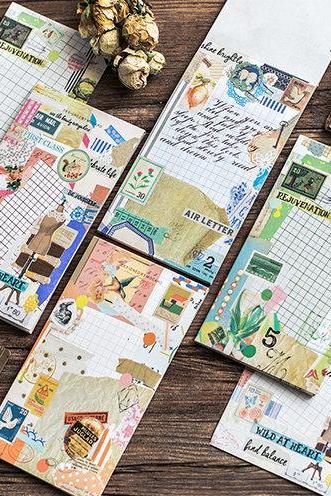 Vintage Collage Color Memo Pad Collection | Colorful Memo Notepad | Layer Color Sticky Notes Pack | Gradient Color Sticky Notes | Girl Note