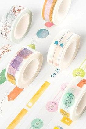 Functional Washi Tape Collection | Postage Stamp Masking Tape | Memo Note Washi Tapes Set | Gesture Masking Tape | Tag Washi Masking Tape