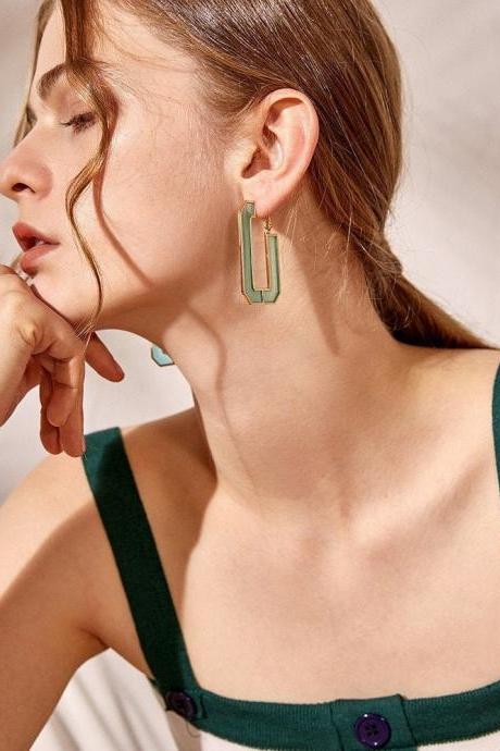 Translucent Dangle Earrings | Turquoise Earrings | Handmade Earrings | Handmade Jewelry | Simple Earrings Dangle | Drop Earrings Jackets
