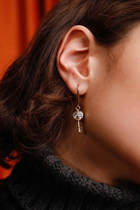 Diamond Key Earrings | Simple Earrings | Handmade Jewelry Handmade Earrings Dangle | Earrings Jackets Earrings Handcrafted Earrings Set