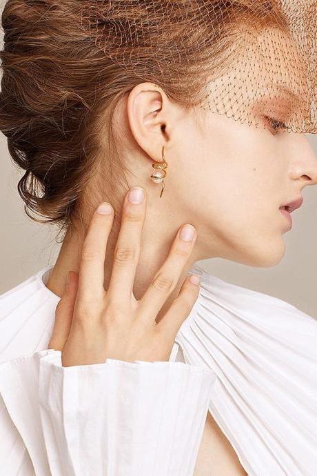 Spring Earrings Pearls | Handmade Earrings | Gold Earrings | Simple Earrings | Dangle Earrings Drop Earrings Jackets