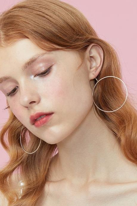 Gold Hoop Earrings | Circle Earrings | Basic Hoop Earrings | SImple Dangle Earrings Drop | Stylish Earrings Minimal Jewelry Accessories Set