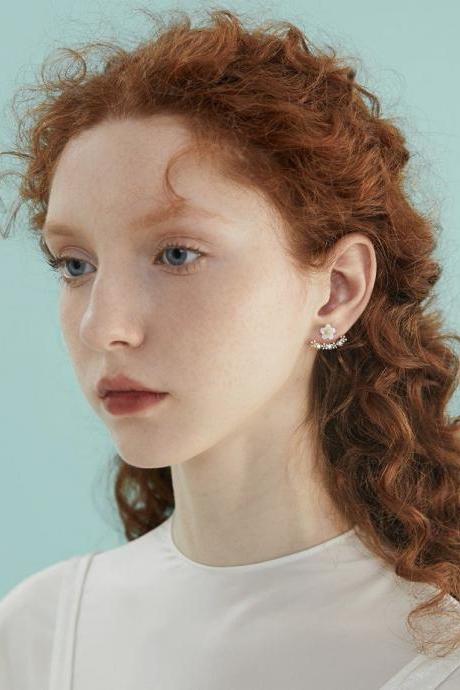 Daisy Earrings | Handmade Earrings | White Flower Earrings Jacket | Simple Drop Earrings | Flower Stud Earrings Floral | Flower Ear Climber