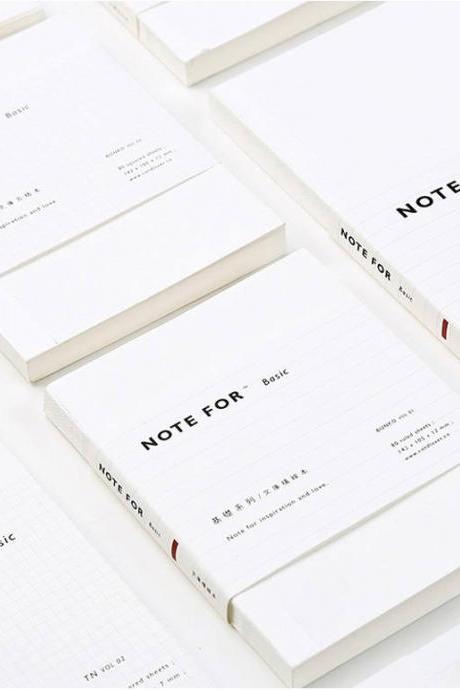 White Plain Notebook (Lined/Grid/Blank) | Simple Traveler's Notebook | White Cover Diary | Minimalism Simple Planner | Designer sketchbook