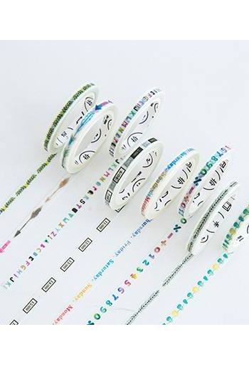 Line &amp;amp; Border Washi Tape Collection Slim | Functional Pattern Masking Tape | Washi Tapes Set | Boxed Masking Tapes | Deco Masking