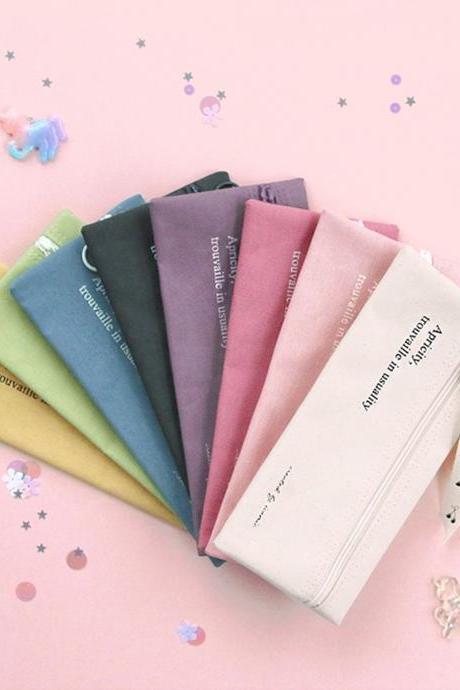 Cotton Pocket Pencil Case - 8 Colors | Multi Purpose Pencil Case | Makeup Bag | Pens Case | Cosmetic Bag | Pencil Bag | Stationery Organizer