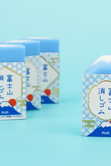 Japan Fuji Mountain Eraser | Rubber Eraser without Residue | White Blue Fuji Mountain Rubber | Signature Fuji Japan Design Office Accessory