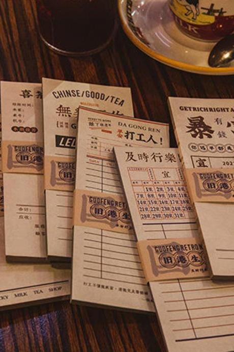 Old Hong Kong Memo Pad Collection | Retro Hong Kong Notepad | Restaurant Sticky Notes Pack | Words Sticky Notes | Chinese Calendar Card Memo