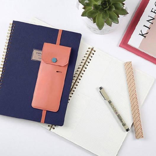 Notebook Pencil Case With Elastic Band 6 Colors Book Pencil Bag